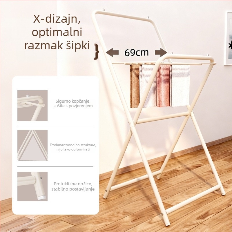 Slobodno stojeći sušilac za odjeću, sklopivi, za kućnu upotrebu i studentski dom, modernog minimalističkog dizajna, pogodna za spavaću sobu, erker ili prozor i balkon
