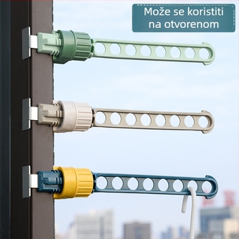Classic Crown Nehrđajući čelični vanjski sušitelj za odjeću, prijenosni jednopolni dizajn za balkon ili prozor