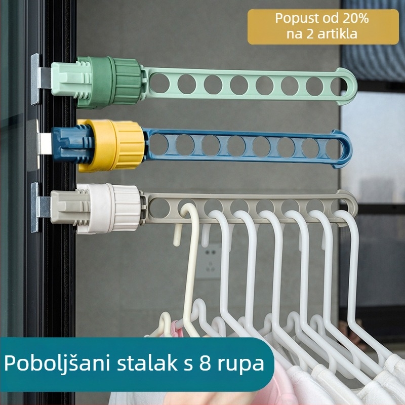 Classic Crown Nehrđajući čelični vanjski sušitelj za odjeću, prijenosni jednopolni dizajn za balkon ili prozor