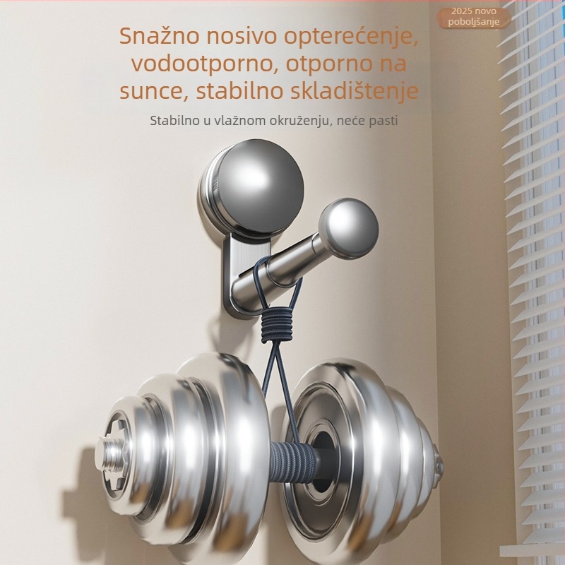 Zidni držač za odjeću s usisnom čašom, teleskopskim produženjem i organizatorom odjeće