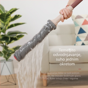 Veliki okretni mop s automatskim iscijeđivanjem za pločice, s upijajućom glavom