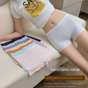 Ženske boxer hlačice sa srednjim strukom i oblikovanjem trbuha, prozračna Ice Silk tkanina, neproziran