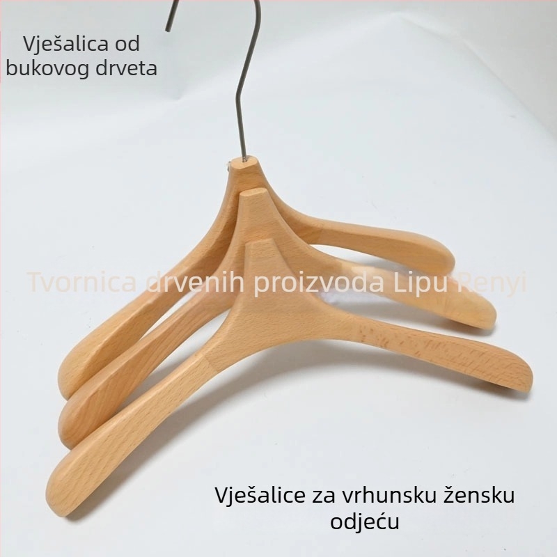 Vješalica od bukovog drveta, bez lakiranja, protuklizna, čvrsto drvo, moderni minimalistički stil