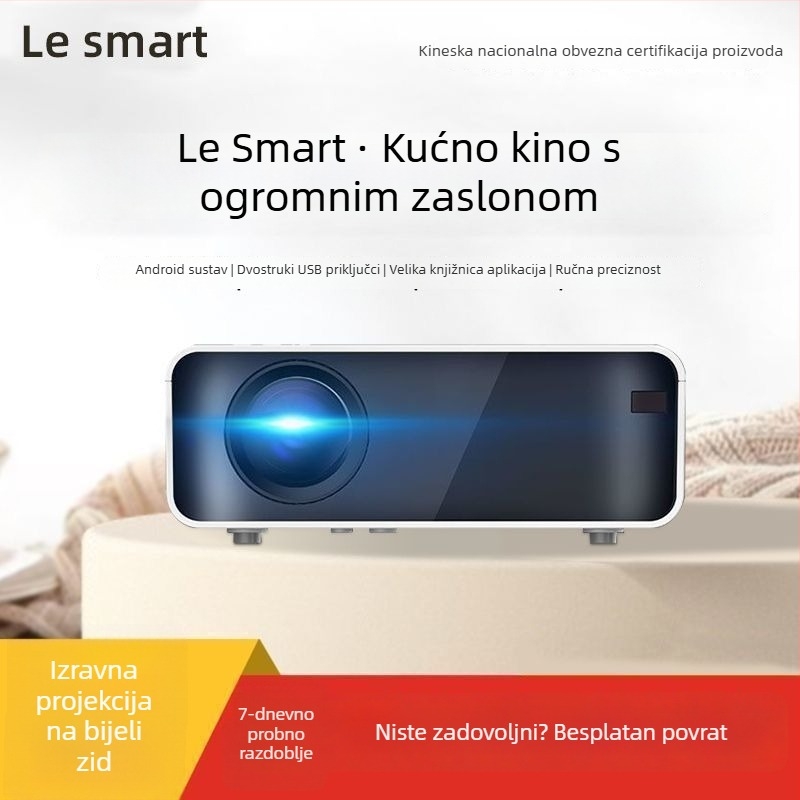 W70 kućni projektor za spavaću sobu, kompaktni ultrajasni HD projektor s ogledom zaslona na telefonu, za najam apartmana i studentske domove