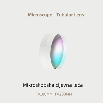 Dvostruko cementirana cijevna leća s beskonačnim optičkim putem, žarišne duljine 180 mm i 200 mm.