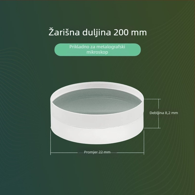 Dvostruko cementirana cijevna leća s beskonačnim optičkim putem, žarišne duljine 180 mm i 200 mm.
