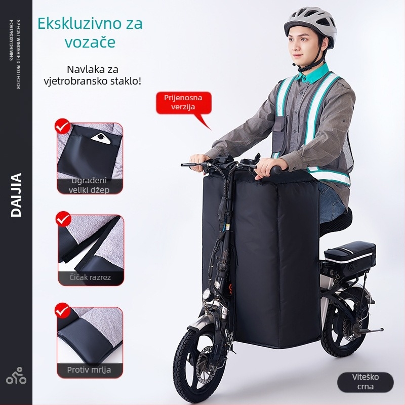 Univerzalna navlaka za ručke na sklopivom električnom biciklu, otporna na vjetar i topla