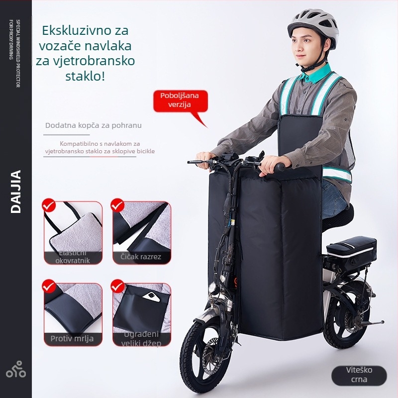 Univerzalna navlaka za ručke na sklopivom električnom biciklu, otporna na vjetar i topla