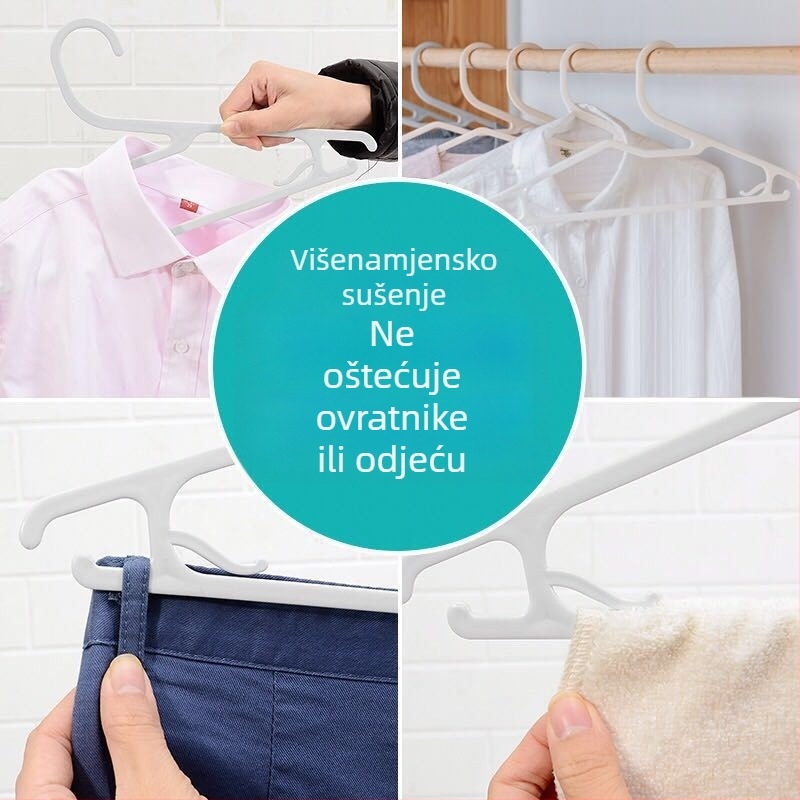 Japanski stil minimalistička plastična vješalica za odjeću za sušenje i skladištenje u ormaru, višefunkcionalna stalak za balkon.
