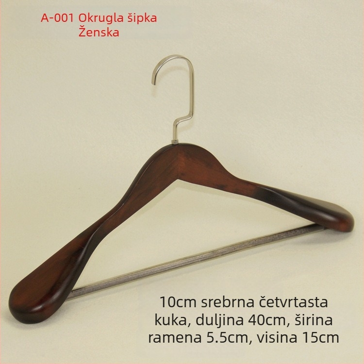 Retro drvena vješalica s širokim ramenima za garderobu
