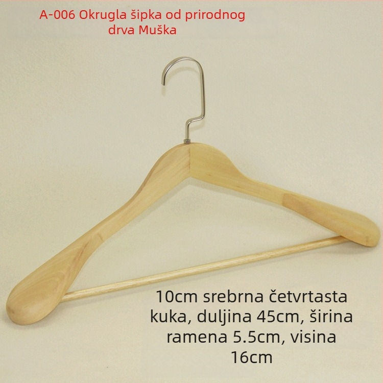 Retro drvena vješalica s širokim ramenima za garderobu