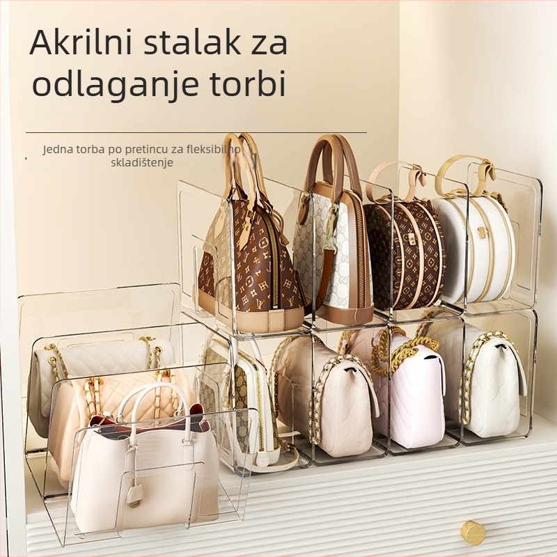 Akrilni organizator torbi u ormaru, odjeljak
