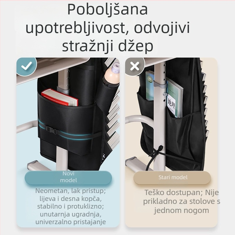 Vješena torba za knjige za srednjoškolce, s velikim kapacitetom, stolni organizator za knjige