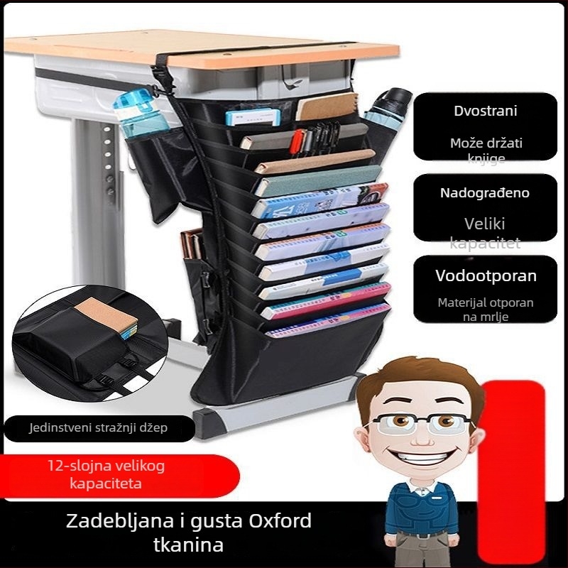 Vješena torba za knjige za srednjoškolce, s velikim kapacitetom, stolni organizator za knjige
