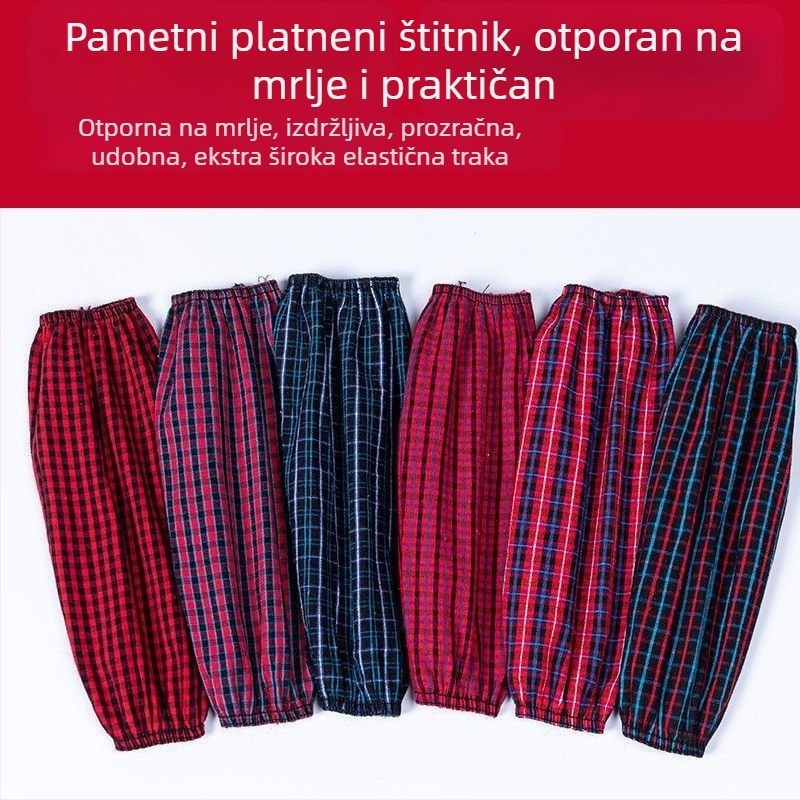 Pregača s dugim rukavima od 100% pamuka, karirani uzorak, otporna na ulje i mrlje, slatka unisex radna odjeća za odrasle