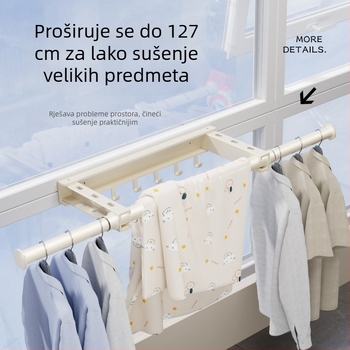 Master Liao teleskopska zidna šipka za sušenje rublja, bez bušenja, za balkon, modernog minimalističkog dizajna