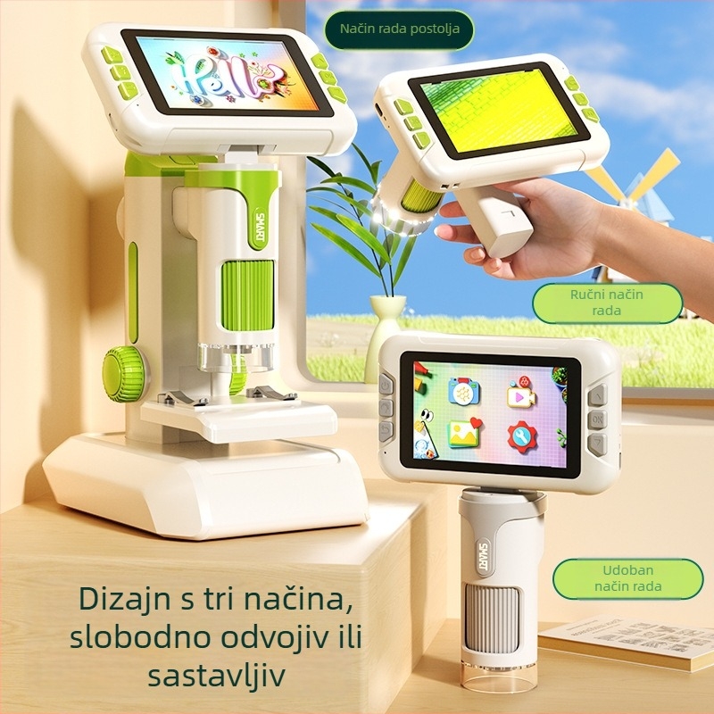 Dječji digitalni mikroskop, prijenosni, HD fotografije i videa, biologija i znanstveni eksperimenti – edukativna igračka