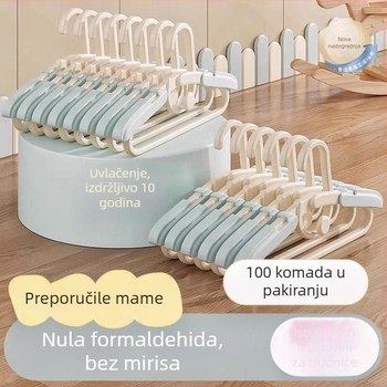 Vješalica za dječju odjeću za bebe i novorođenčad, produživa, bez mirisa, sklopiva, za vješanje i pohranu odjeće