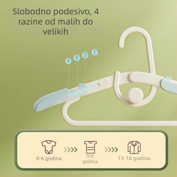Vješalica za dječju odjeću za bebe i novorođenčad, produživa, bez mirisa, sklopiva, za vješanje i pohranu odjeće