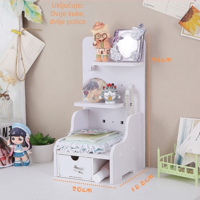 Pegboard stolni organizator s 3-slojnom policom i stalak za kartice