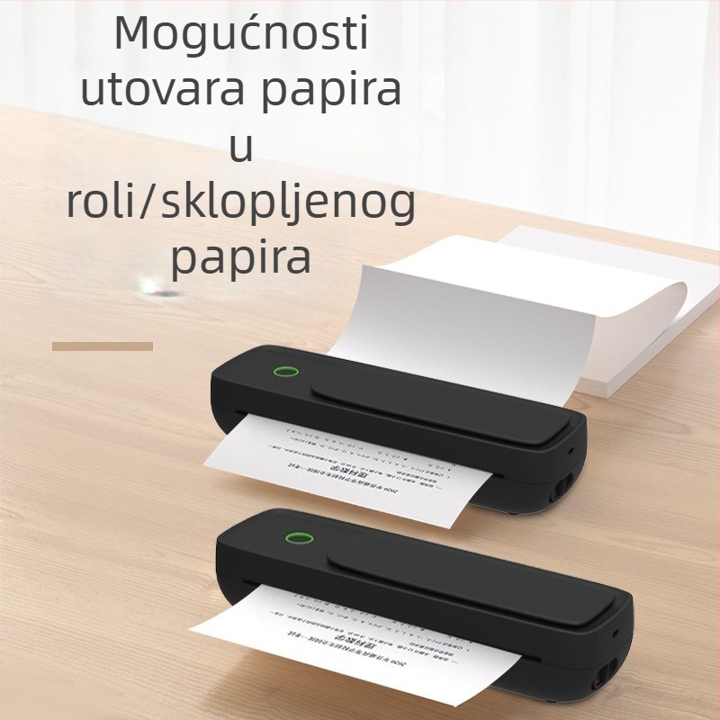 Bežični mini termalni pisač, kompaktnog dizajna, za mobilne uređaje, A4, za kućnu upotrebu