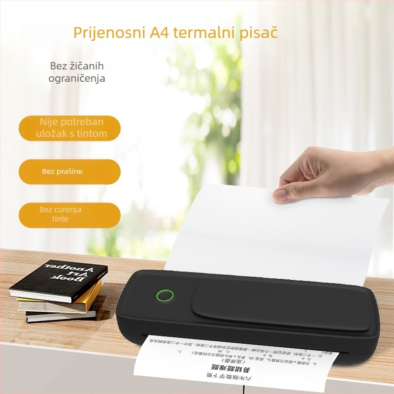 Bežični mini termalni pisač, kompaktnog dizajna, za mobilne uređaje, A4, za kućnu upotrebu