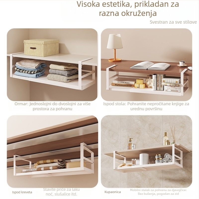 Izvlačiva vješalica ispod kuhinjskog ormarića za začine — višeslojna višenamjenska košara za pohranu