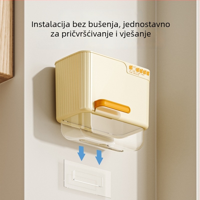 Zidna kutija za maramice, bez bušenja, velika kapaciteta, kuhinja i kupaonica, višenamjenska kutija za maramice.