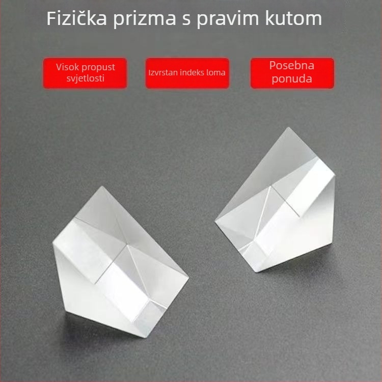 Optički eksperimentalni prizmi: pravokutni prizmi za raspodjelu zrake, prozirni mali prizmi s djelomičnom propusnošću i refleksijom