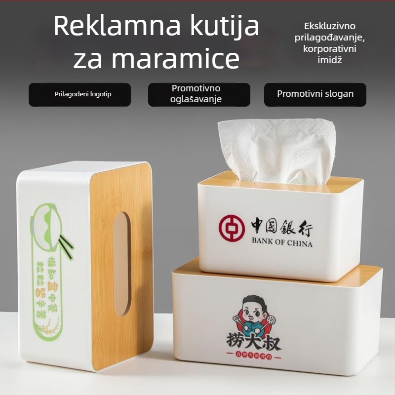 Kreativna kutija za maramice s mogućnošću tiska logotipa, minimalistička visokokvalitetna kutija za automobil, svestrana kutija za pohranu