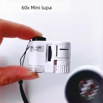 60x mini mikroskop s LED svjetlom, prenosni za nakit, jadeit, banknote i poštanske marke, identifikacija srebra