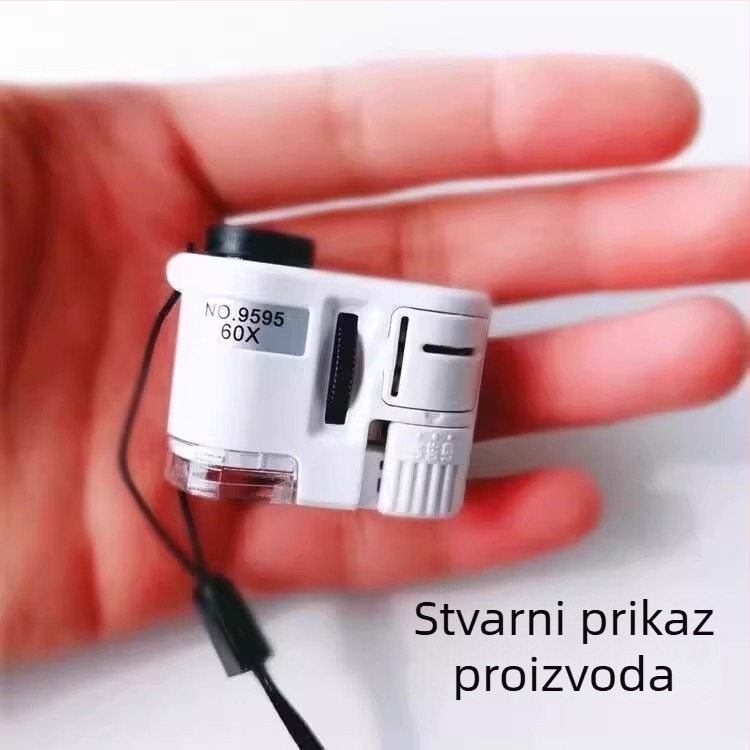 60x mini mikroskop s LED svjetlom, prenosni za nakit, jadeit, banknote i poštanske marke, identifikacija srebra