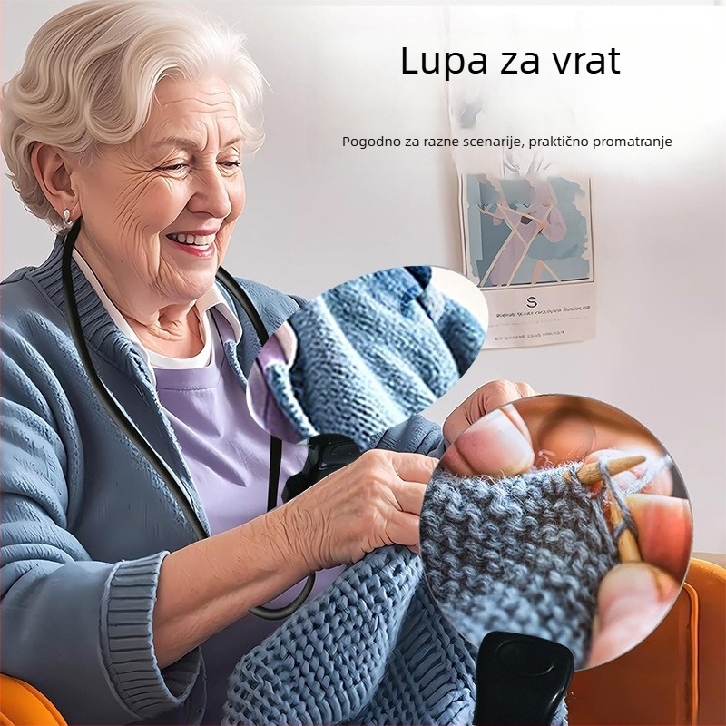 Lupa za vrat promjera 101 mm, 4× povećanje, HD lupa za popravke, metalna cijev, sklopivi model
