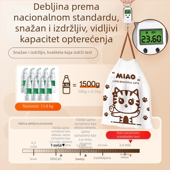 Otisnuta vrećica za smeće sa šnurnom zatvaranjem za dom i kuhinju, velika kapaciteta, debela, otporna na curenje i na visoke temperature, s automatskim zatvaranjem