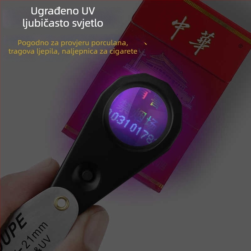 30× povećalo za antikni nakit i dijamante s LED osvjetljenjem, UV optičko staklo, visoka preciznost