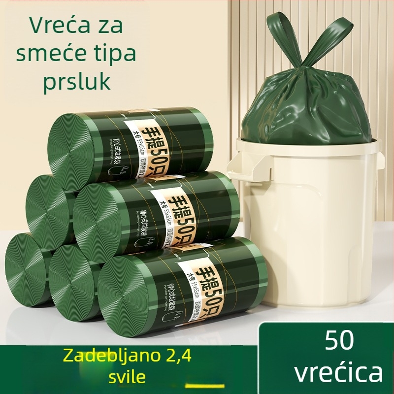 Crne kućne vreće za smeće, debeli, u stilu prsluka, srednje i velike veličine, za kuhinju.