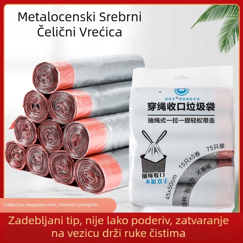 Teške vreće za smeće s vezicom, kućna upotreba, PE materijal, veliki, jednokratni