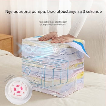 Vakuumske vrećice za pohranu s kompresijom, debele vrećice za odjeću s 3D kompresijom, antibakterijska velika vrećica za pokrivače i puffer jakne