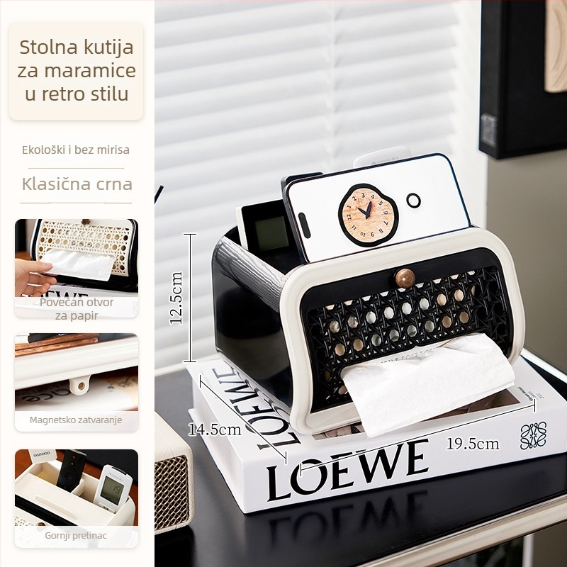 Visokokvalitetna luksuzna kutija za maramice za kućnu upotrebu — vintage stil, višestruka funkcija