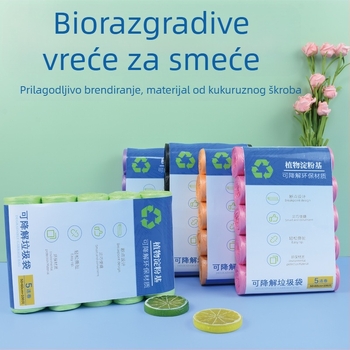 Biodegradibilne vreće za smeće, velike, debele, za kućnu i poslovnu upotrebu, s otvorom ravnog tipa