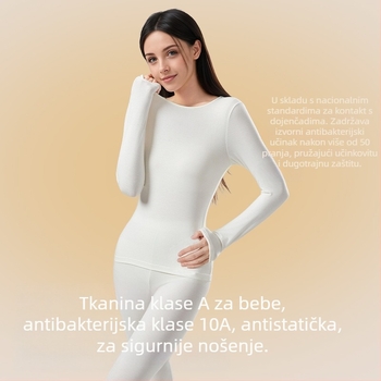 Unisex termički komplet od Lenzing Modala za jesen-zimu, uski kroj, antibakterijski, tanak gornji dio s dugim rukavima i dugi hlače