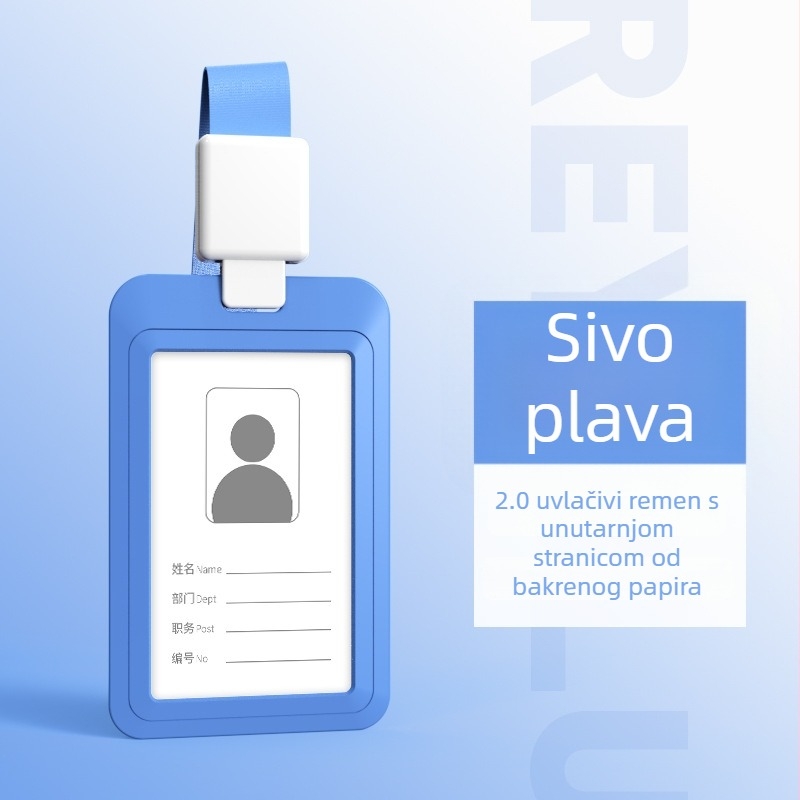 Dvostrano prozirni plastični držač iskaznice s kaišem