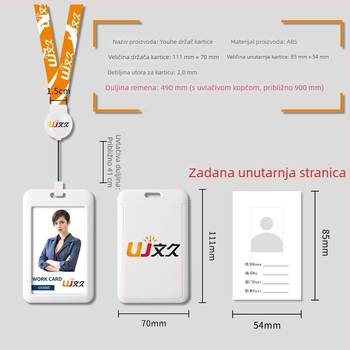 Wenjiu Kožna kartica za kartice s izvučnim kopčom — za radnu iskaznicu, karticu za pristup, autobusnu kartu, studentsku i školsku iskaznicu