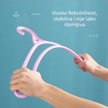 Plastična vješalica za odjeću, bezšivna, jednostavan dizajn za kućnu upotrebu, protuklizna, debela za sušenje i skladištenje, zaštita ramena