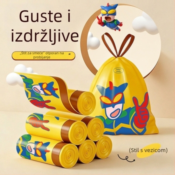 Debele vreće za smeće sa šnuralom, velike veličine, za kuću, ured i dom studentima, ekonomsko pakiranje, velik kapacitet