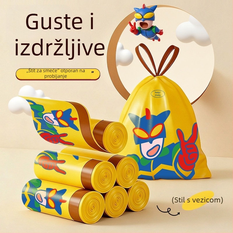 Debele vreće za smeće sa šnuralom, velike veličine, za kuću, ured i dom studentima, ekonomsko pakiranje, velik kapacitet