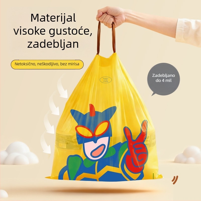 Debele vreće za smeće sa šnuralom, velike veličine, za kuću, ured i dom studentima, ekonomsko pakiranje, velik kapacitet