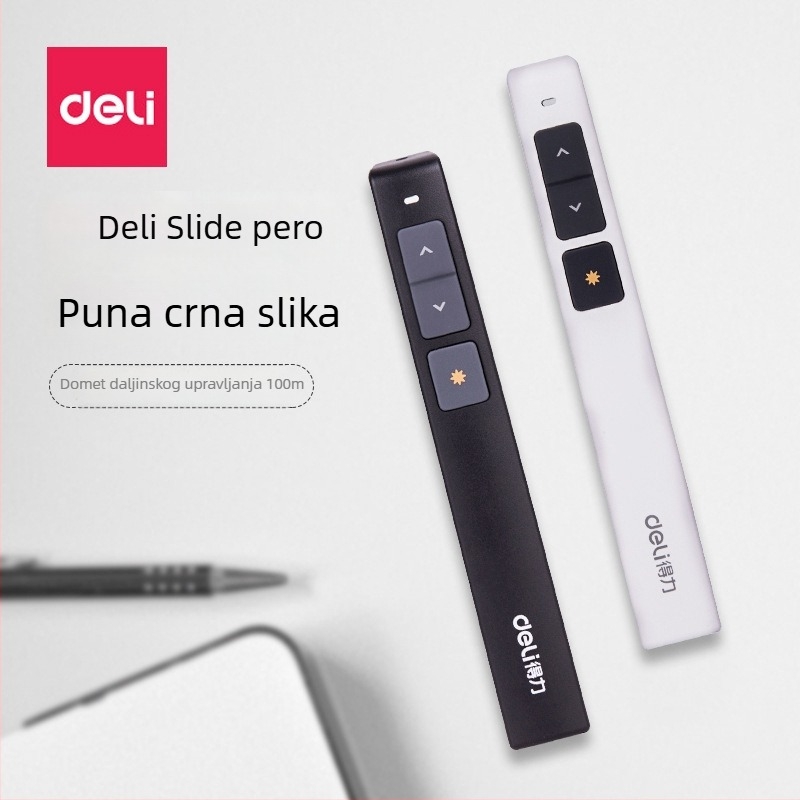 Deli 2802 olovka za prebacivanje stranica, PPT daljinski upravljač, laserska projekcijska olovka, elektronički pokazivač za nastavu, USB multimedija