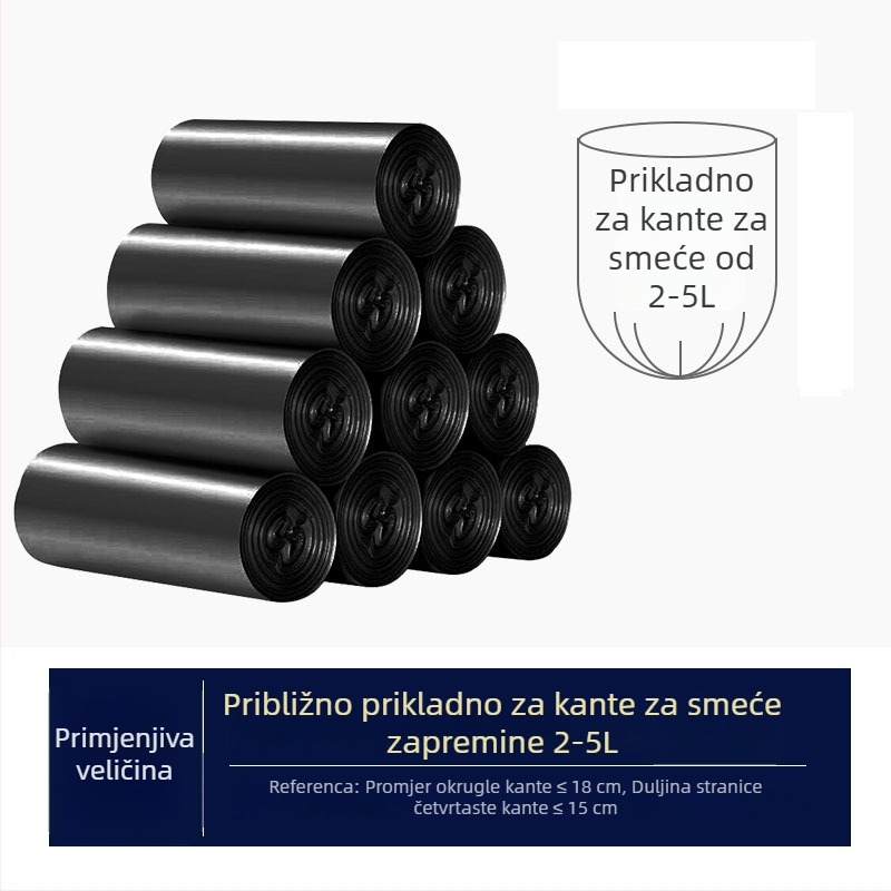 Velike kućne plastične vrećice za smeće s ravnim otvorom, debelih