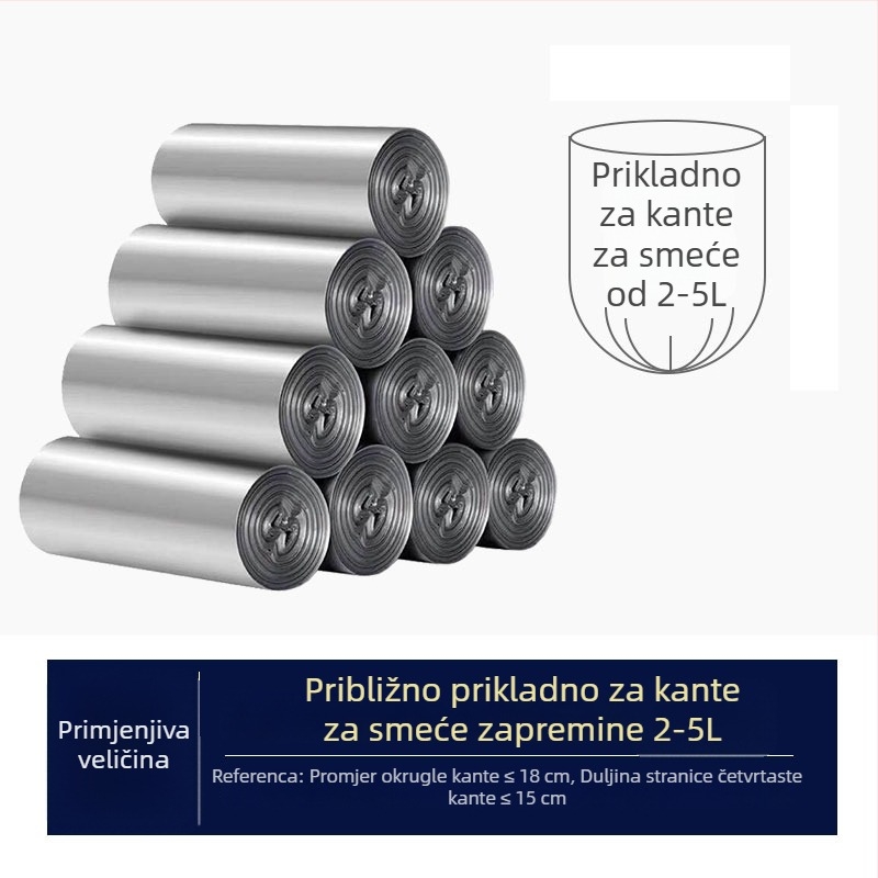 Velike kućne plastične vrećice za smeće s ravnim otvorom, debelih